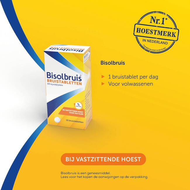 Bisolbruis Bruistabletten Bij Vastzittende Hoest 10 Tabletten