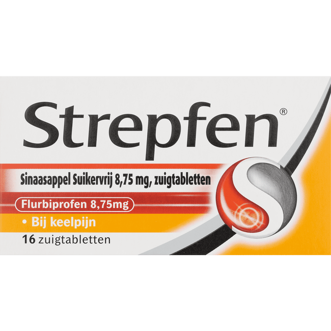 Strepfen Sinaasappel Suikervrij 8,75 mg Zuigtabletten