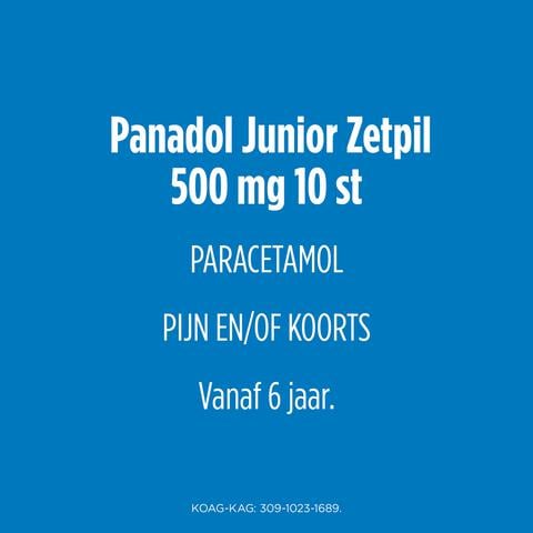 Panadol Junior Zetpillen 500 MG Paracetamol vanaf 6 jaar 10 stuks