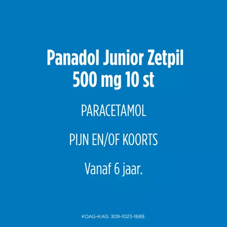 Panadol Junior Zetpillen 500 MG Paracetamol vanaf 6 jaar 10 stuks
