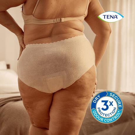 TENA Silhouette Plus High Waist Wegwerpbroekjes Crème L 8 stuks