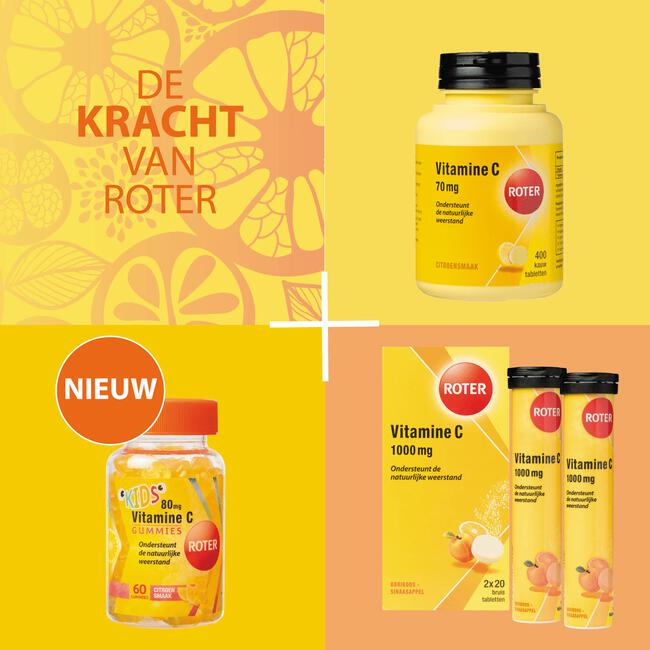 Roter Vitamine C 70 mg citroen 400 kauwtabletten