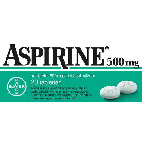 Aspirine 500 mg helpt bij pijn 20 tabletten