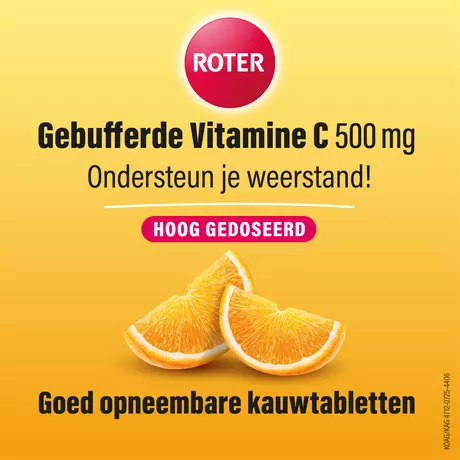 Roter Gebufferde Vitamine C 500 MG Suikervrij Kauwtabletten 24 stuks