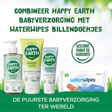 Happy Earth 100% Natuurlijke Baby & Kids Zeepvrije Was & Badgel 300 ML