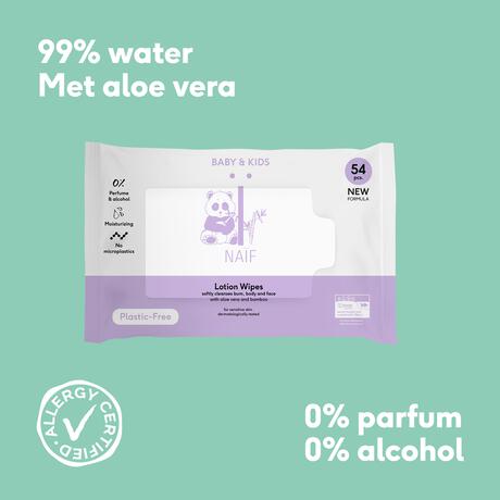 Naïf Plasticvrije Lotion Billendoekjes 3x54 stuks