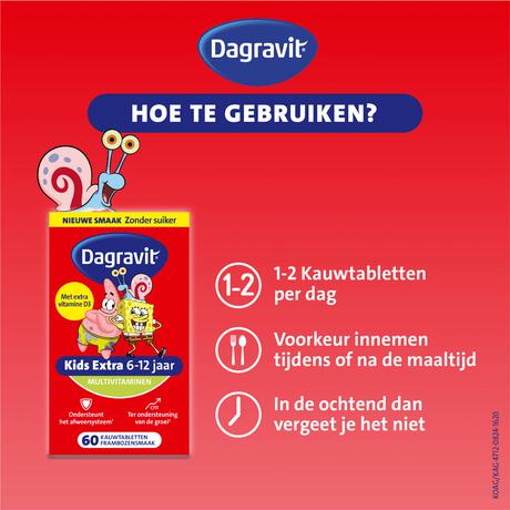 Dagravit Kids Multivitaminen Xtra 6-12 jaar 60 stuks