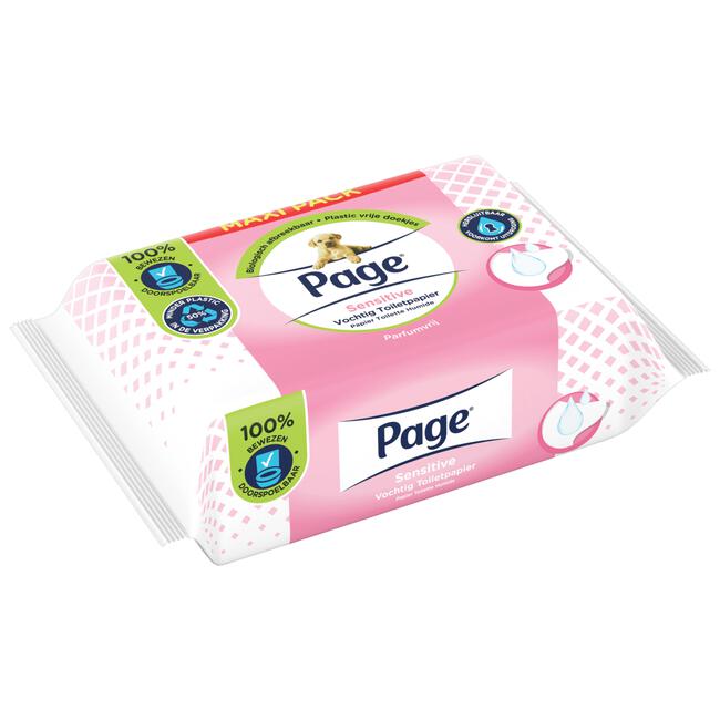 Page Vochtig Toiletpapier - Sensitive Vochtig Maxi Voordeelverpakking