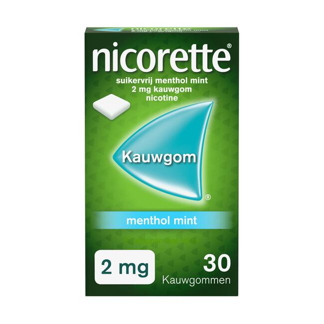 Nicorette Suikervrij Menthol Mint Kauwgom 2 Mg 30 Stuks