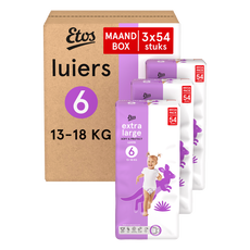 Etos Luiers Extra Large Maat 6 12-18 kg Maandbox 162 stuks