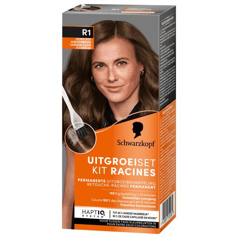 Schwarzkopf Permanent Color Uitgroeiset R1 Licht - Middenbruin