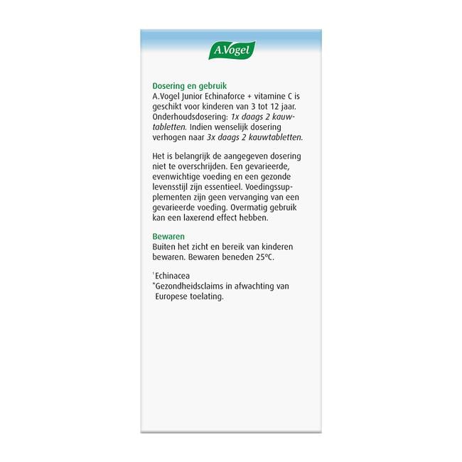 A.Vogel Echinaforce Junior met Vitamine C Weerstand1* Kauwtabletten 80 stuks