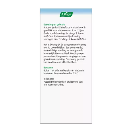 A.Vogel Echinaforce Junior met Vitamine C Weerstand1* Kauwtabletten 80 stuks