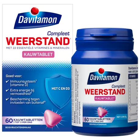 Compleet Weerstand Vitamine C & D3 Bosvruchten Kauwtabletten 60 stuks