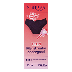 Snuggs Menstruatieondergoed Zware Menstruatie Teen Zwart 13 - 14 jaar