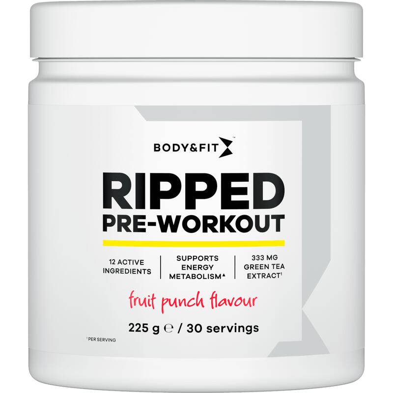 Body&Fit Ripped Pre-Workout Fruit Punch 225 gram