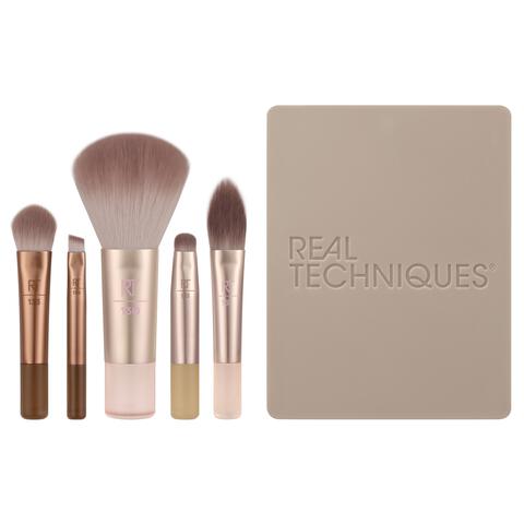 Real Techniques On-The-Glow Mini Brush Kit + Mirrored Compact