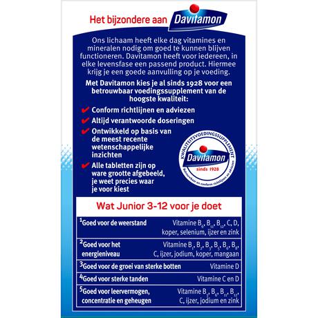 Davitamon Junior 3+ Kauwvitamines Multifruit