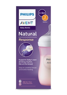 Philips Avent Natural Response Babyfles Roze 3-6 maanden 260 ML