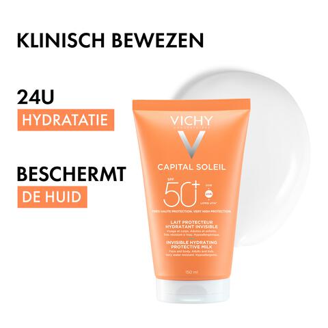 Vichy Capital Soleil Onzichtbare Hydraterende Beschermende Melk SPF50+ 150 ML