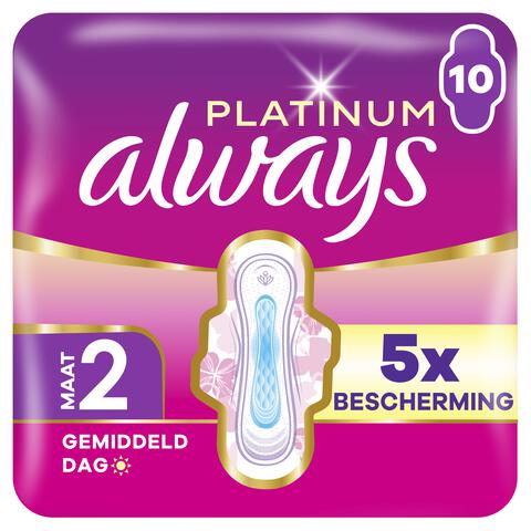 Always Maandverband Platinum Long 10 stuks