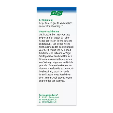 A.Vogel Solidago Goede Vochthuishouding Tabletten 60 stuks