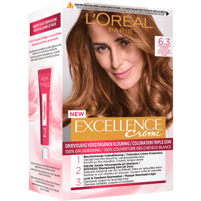 L'Oréal Paris Excellence Crème Verzorgende Crèmekleuring 6.30 Donker Goudblond