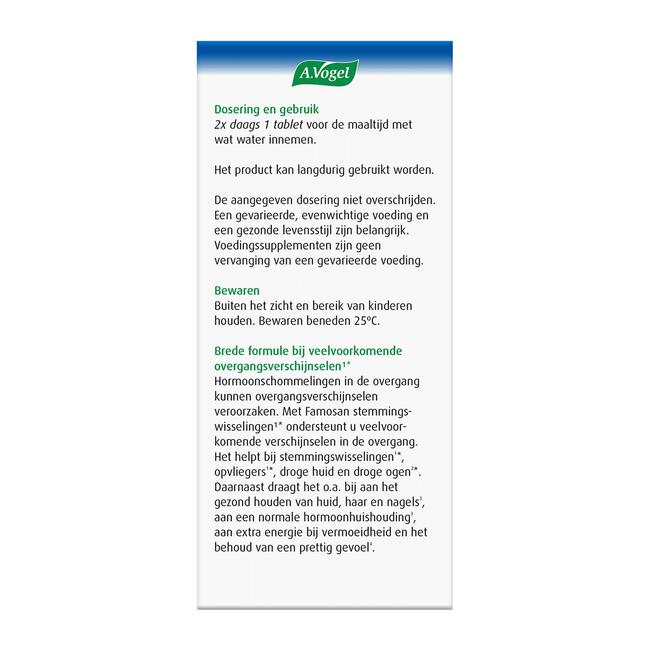 A.Vogel Famosan Stemmingswisselingen1* Overgang1* Tabletten 60 stuks