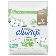 Always Cotton Protection Maandverband Normal Met Vleugels 11 Stuks
