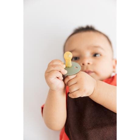 BIBS Colour Fopspeen Rond Latex Maat 2 Petrol/Sage/Baby Blue/Iron 4 stuks