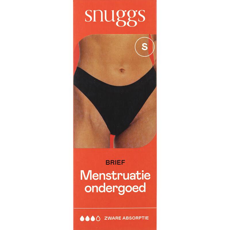 Snuggs Menstruatieondergoed Zware Menstruatie Brief TENCEL™ Zwart Maat S