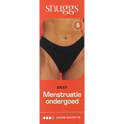 Snuggs Menstruatieondergoed Zware Menstruatie Brief TENCEL™ Zwart Maat S