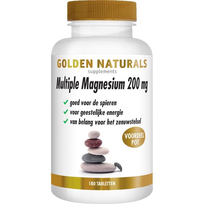 Golden Naturals Multiple Magnesium 200 mg Tabletten 180 stuks