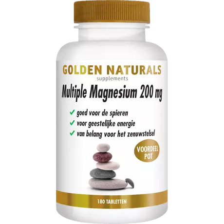 Golden Naturals Multiple Magnesium 200 MG Tabletten 180 stuks