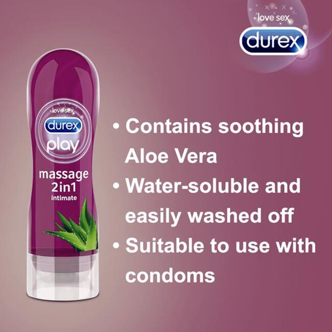 Durex Massage Olie en Glijmiddel 2-in-1 Aloë Vera Waterbasis 200 ML