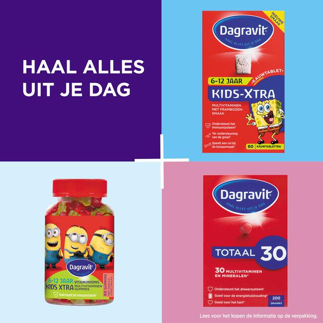 Dagravit Kids-Xtra 6-12 jaar 60 kauwtabletten