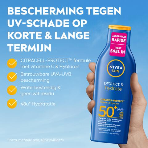 NIVEA SUN Zonnebrand Protect & Hydrate Zonnemelk SPF 50+ 200 ML