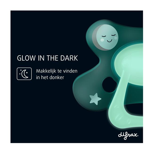 Difrax Fopspeen Natural 18+ Maanden Glow in the Dark BPA-vrij