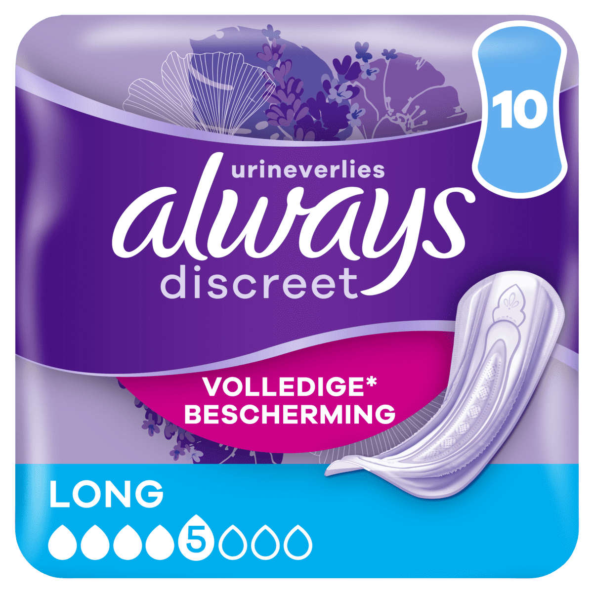 Always Incontinentieverband Discreet Long 10 - 10 stuks