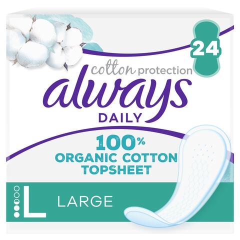 Always Inlegkruisjes Daily Cotton Protection Large 24 stuks