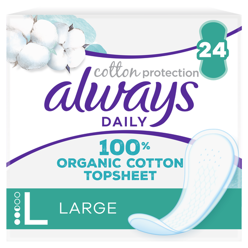 Always Inlegkruisjes Daily Cotton Protection Large 24 stuks