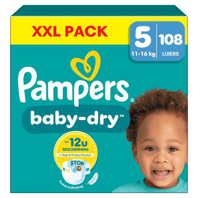 Pampers Baby Dry XXL Pack Luiers Maat 5 11-16 KG 108 Stuks