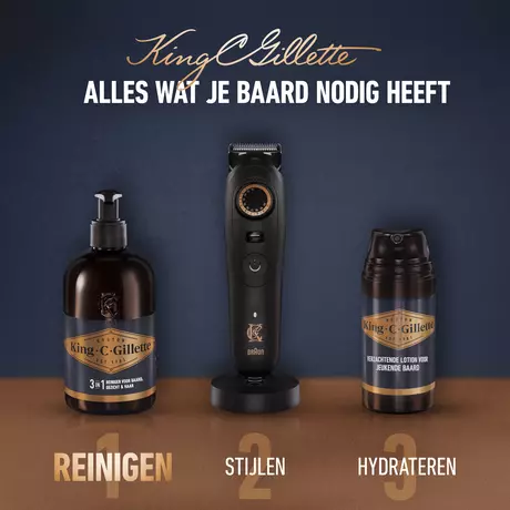 King C. Gillette 3-in-1 Baard, Haar en Gezichtsreiniger 350 ML