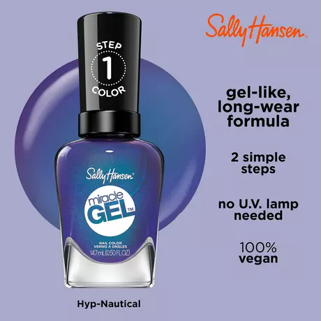 Sally Hansen Miracle Gel Nagellak 573 Hyp-Nautical Blauw 14,7 ML