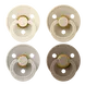 BIBS Colour Fopspeen Rond Latex Maat 2 Ivory/Sand/Vanilla/Dark 4 stuks