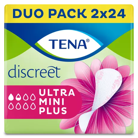 TENA Discreet Ultra Mini Plus Incontinentie Inlegkruisjes Duopack 2x24 stuks