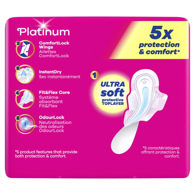 Always Platinum Maandverband Met Vleugels Long 10 Stuks