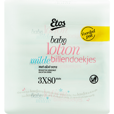 Etos Baby Lotion Billendoekjes Mild Vochtige Doekjes 3x80 stuks