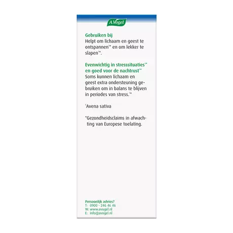 A.Vogel Avena Sativa Evenwichtig in Stresssituaties1* Druppels 100 ML
