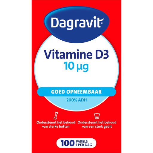 Dagravit Vitamine D3 10 μg Parels 100 stuks